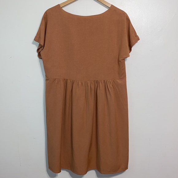 NWT Everly Peach Tan Linen Blend Tunic Top or Mini Dress size Medium - Picture 6 of 11